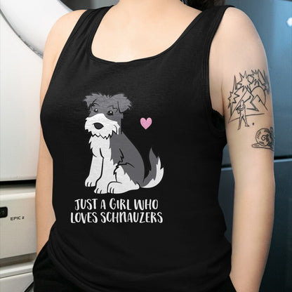 Dog Love Shirt, Dog Lover Gift T-Shirt/Hoodie/Sweatshirt HLT00 - Funny Schnauzer Dog Girl Just a Girl Who Loves Schnauzers T-Shirt