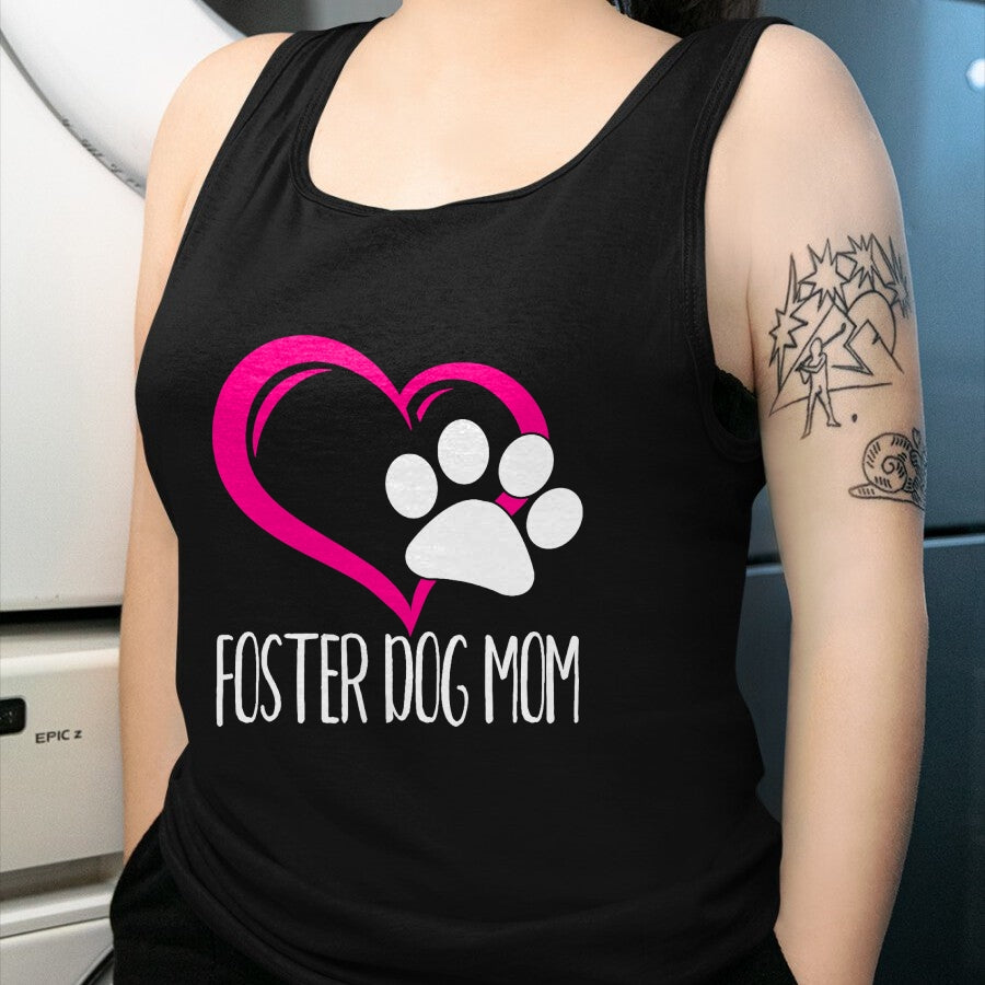 Dog Love Shirt, Dog Lover Gift T-Shirt/Hoodie/Sweatshirt HLT00 - Foster Dog Mom Shirt Cute Dog Paw Heart T-Shirt