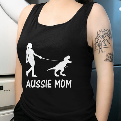 Dog Love Shirt, Dog Lover Gift T-Shirt/Hoodie/Sweatshirt HLT00 - Aussie Mom Australian Shepherd Dog Dinosaur Women Mother T-Shirt