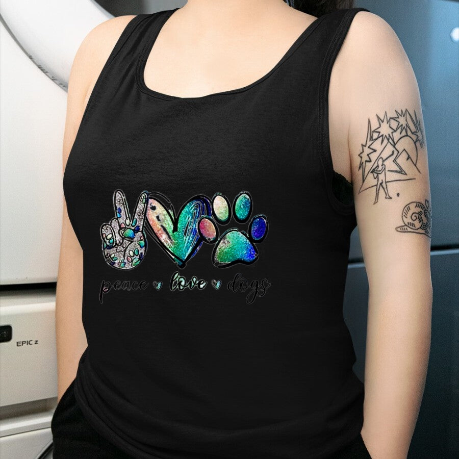 Dog Love Shirt, Dog Lover Gift T-Shirt/Hoodie/Sweatshirt HLT00 - Womens Peace love dogs V-Neck T-Shirt