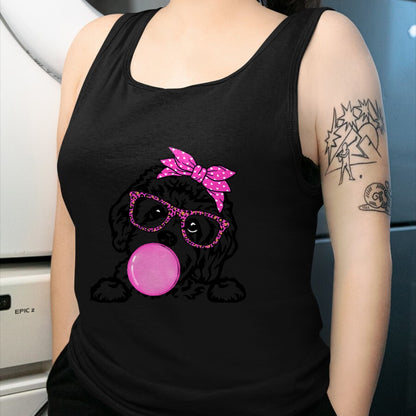 Dog Love Shirt, Dog Lover Gift T-Shirt/Hoodie/Sweatshirt HLT00 - Cavapoo dog mom with bubble gum bandana glasses T-Shirt