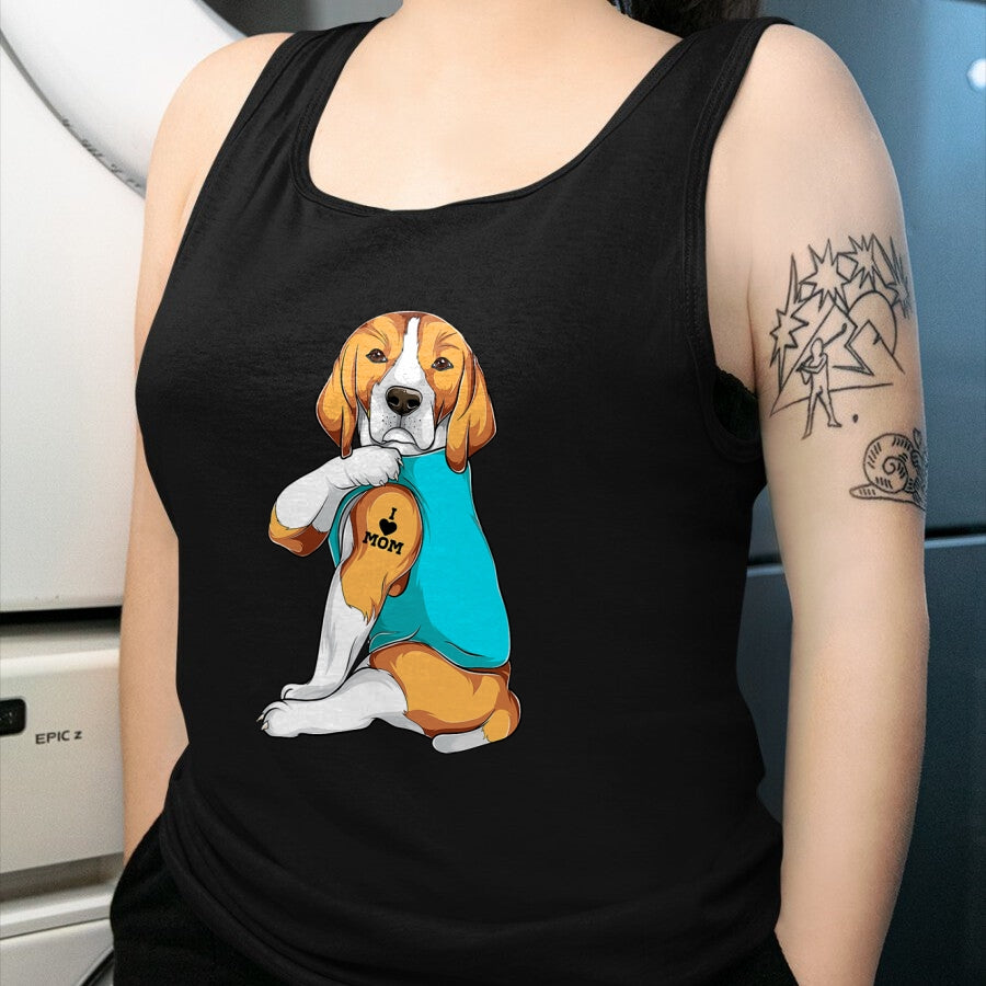 Dog Love Shirt, Dog Lover Gift T-Shirt/Hoodie/Sweatshirt HLT00 - Beagle I Love Mom Apparel, Dog Mom Gifts Womens T-Shirt