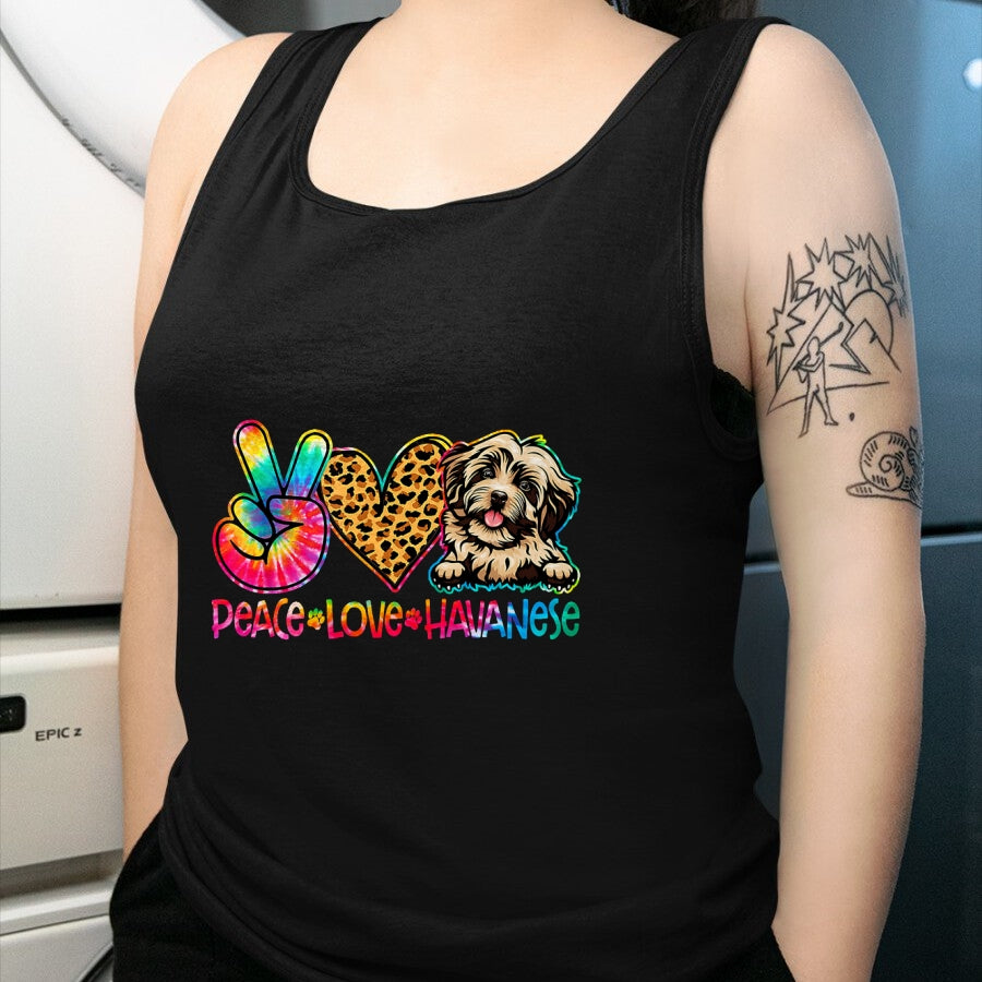 Dog Love Shirt, Dog Lover Gift T-Shirt/Hoodie/Sweatshirt HLT00 - Peace Love Havanese Tie Dye Dog Lover T-Shirt