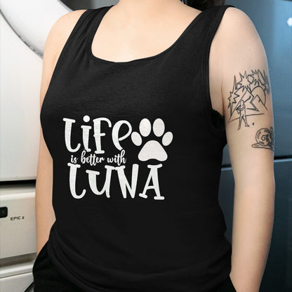 Dog Love Shirt, Dog Lover Gift T-Shirt/Hoodie/Sweatshirt HLT00 - Life Is Better With Luna Pet Dog Owner Christmas Gifts Mom T-Shirt