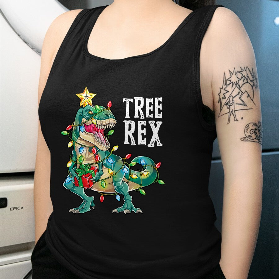 Best Dinosaur Lover Shirt, Funny Dinosaur UnisexT-Shirt/Hoodie/Sweatshirt HLT00 - Dinosaur Christmas Tree Rex Pajamas Men Boys Xmas Lights T-Shirt Small
