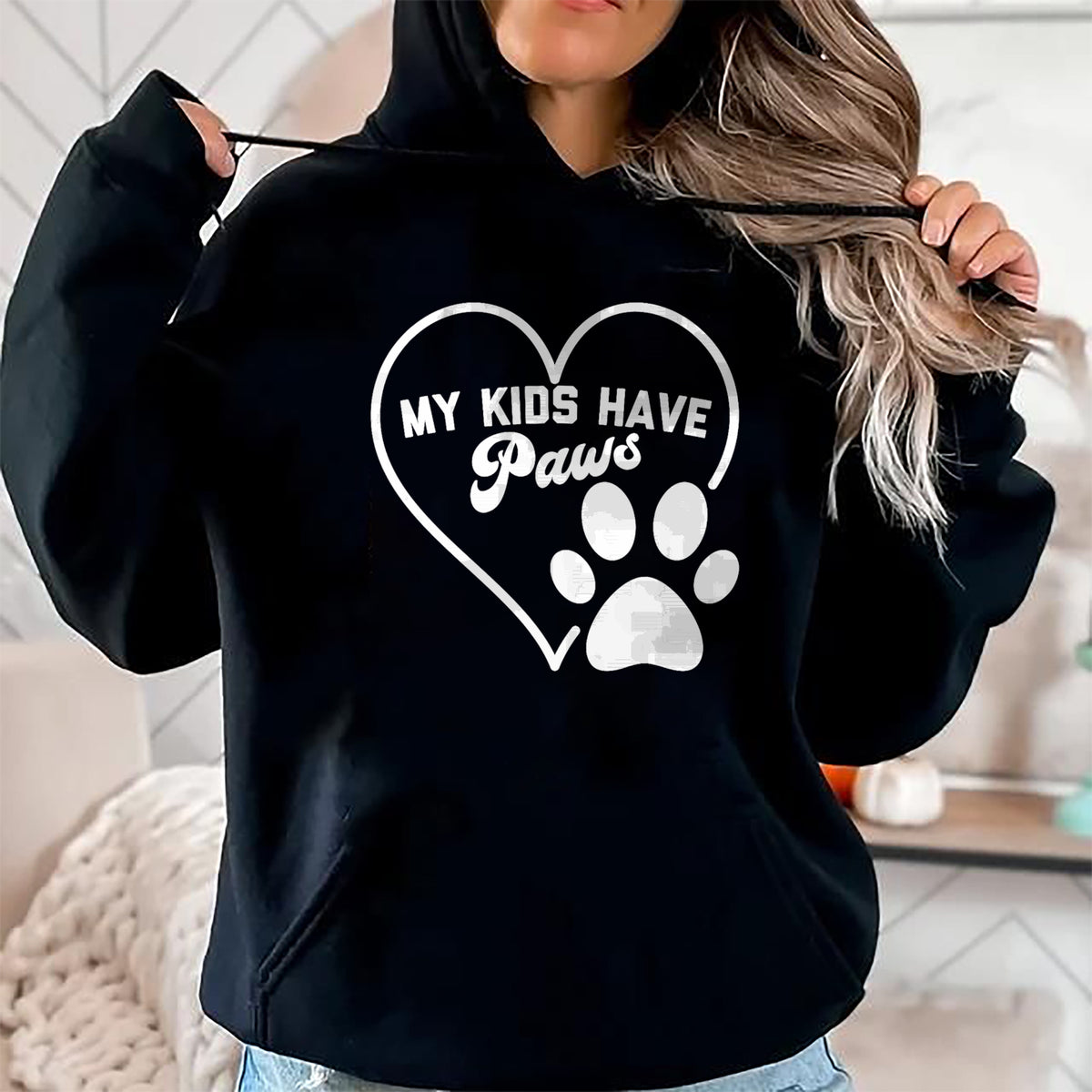 Dog Love Shirt, Dog Lover Gift T-Shirt/Hoodie/Sweatshirt HLT00 - Funny Pet Lover Cat Dog Mom Dad MY KIDS HAVE PAWS T-Shirt