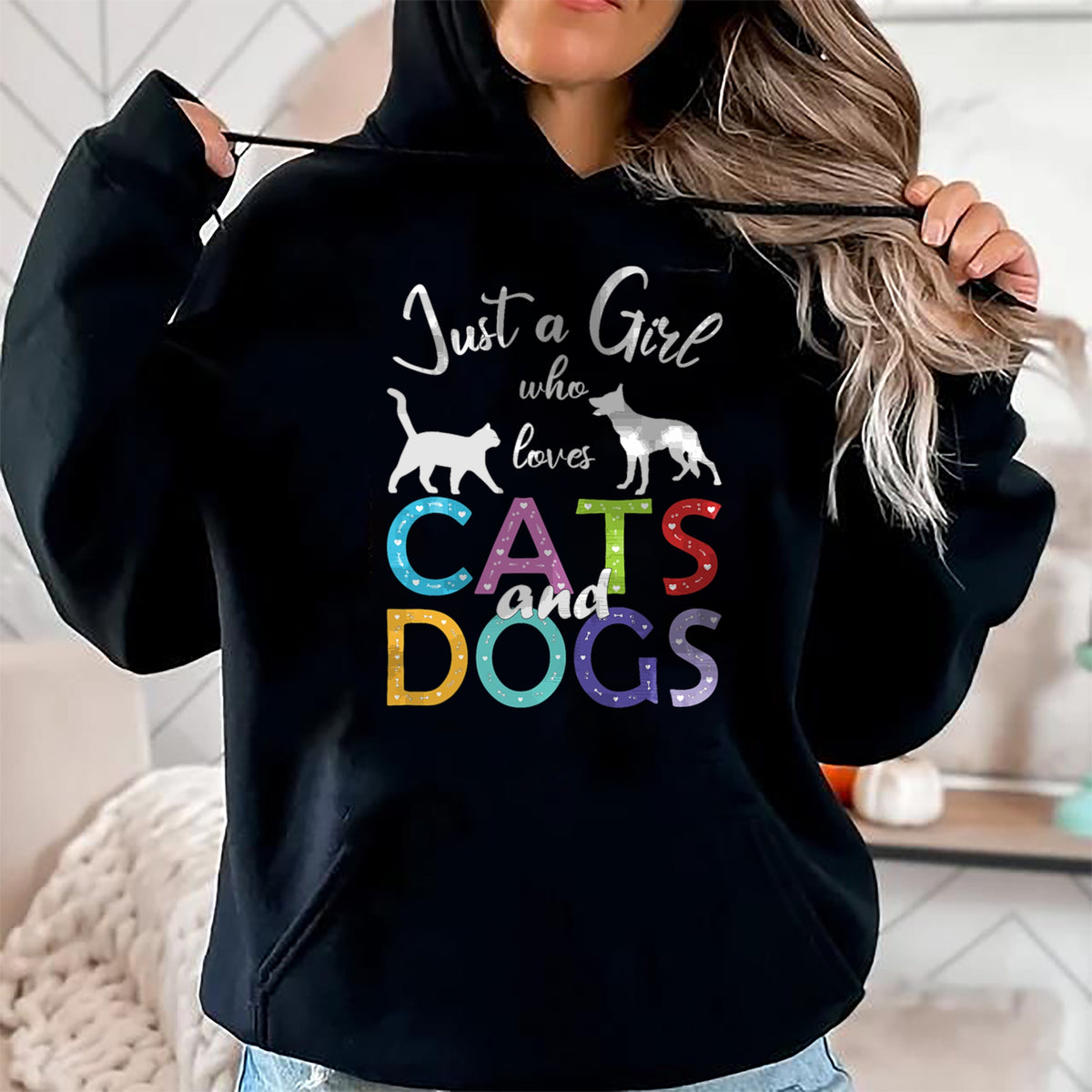 Dog Love Shirt, Dog Lover Gift T-Shirt/Hoodie/Sweatshirt HLT00 - Just A Girl Who Loves Cats And Dogs Lover Girl T-Shirt