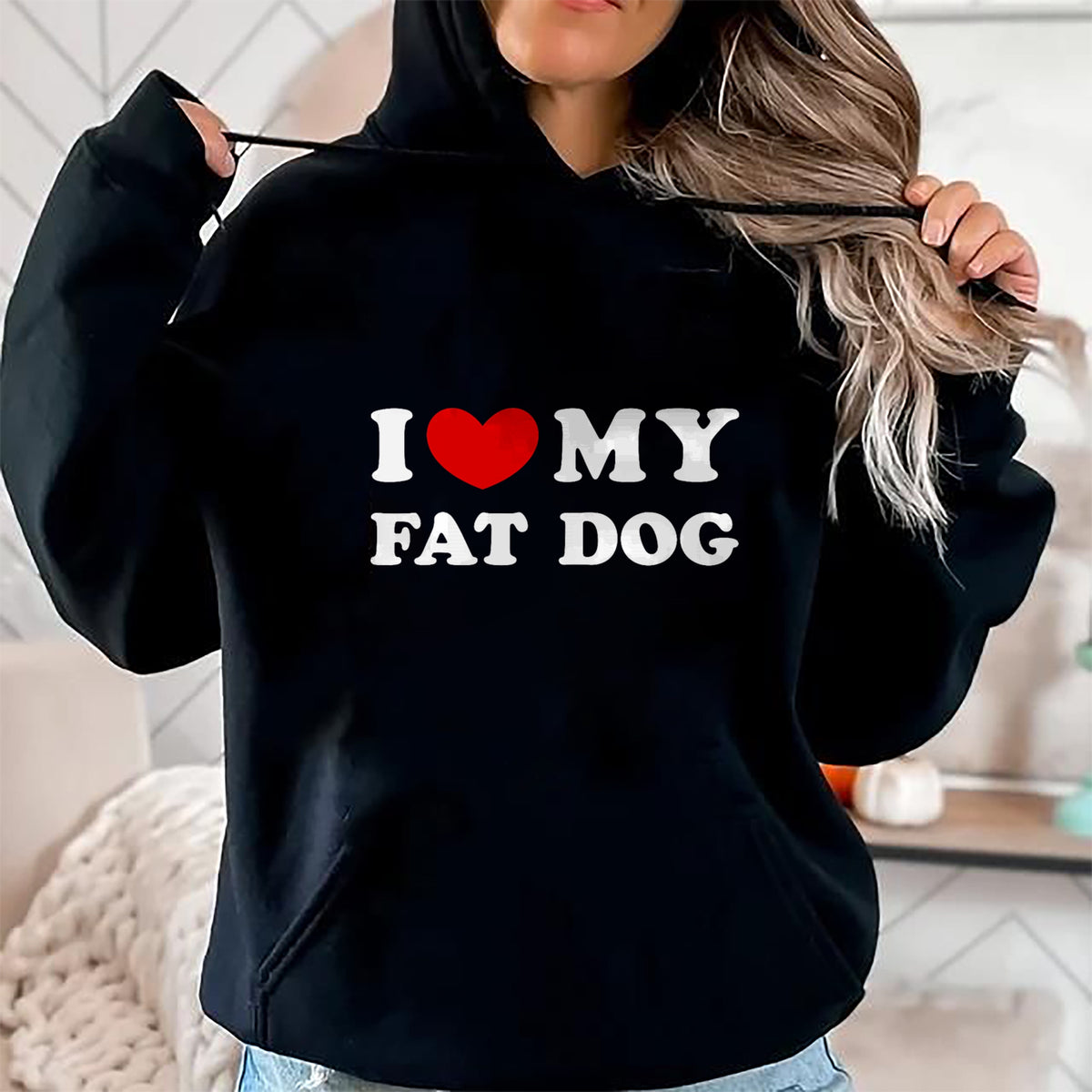 Dog Love Shirt, Dog Lover Gift T-Shirt/Hoodie/Sweatshirt HLT00 - I Love My Fat Dog, I Heart My Fat Dog T-Shirt