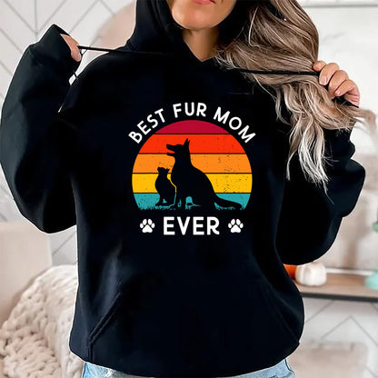 Dog Love Shirt, Dog Lover Gift T-Shirt/Hoodie/Sweatshirt HLT00 - Funny Best Fur MOM Ever Vintage Retro Dog and Cat Owner Love T-Shirt (2)