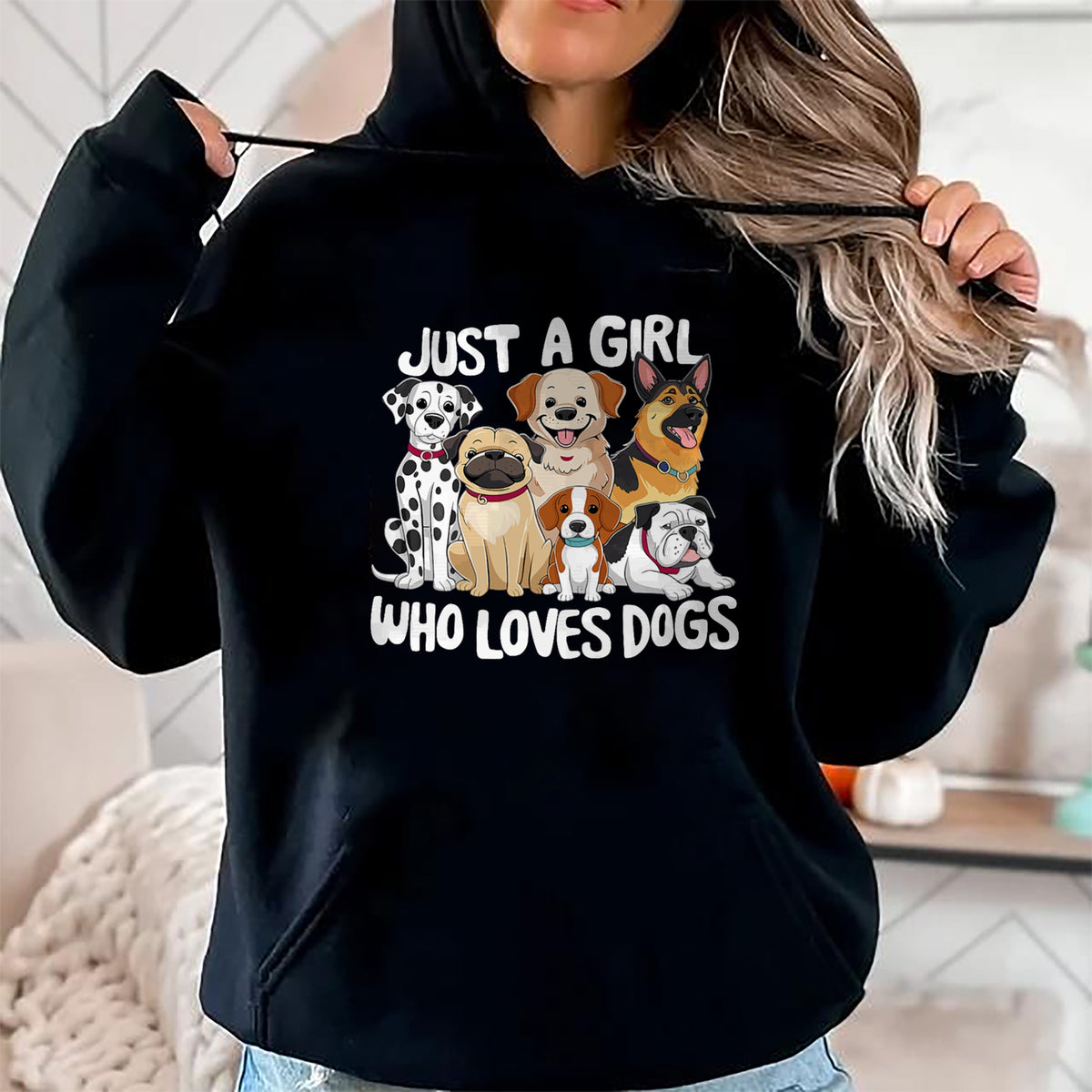 Dog Love Shirt, Dog Lover Gift T-Shirt/Hoodie/Sweatshirt HLT00 - Dog Lover Just a Girl who loves Dogs T-Shirt