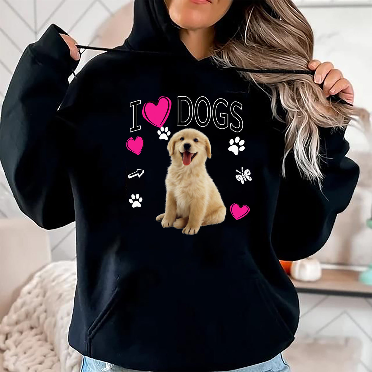 Dog Love Shirt, Dog Lover Gift T-Shirt/Hoodie/Sweatshirt HLT00 - I Love Dogs Shirt - Golden Labrador retriever t shirt T-Shirt