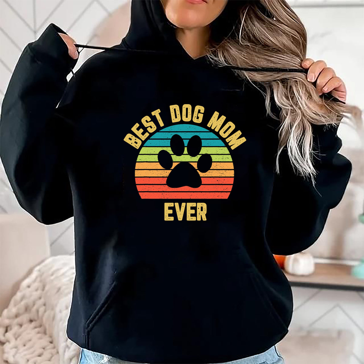 Dog Love Shirt, Dog Lover Gift T-Shirt/Hoodie/Sweatshirt HLT00 - Vintage Dog Mom Shirt Mother Loves Dogs Mama Colorful Design T-Shirt