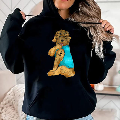 Dog Love Shirt, Dog Lover Gift T-Shirt/Hoodie/Sweatshirt HLT00 - Golden Doodle I Love Dad Tattoo Apparel, Dog Dad Gifts Dads T-Shirt