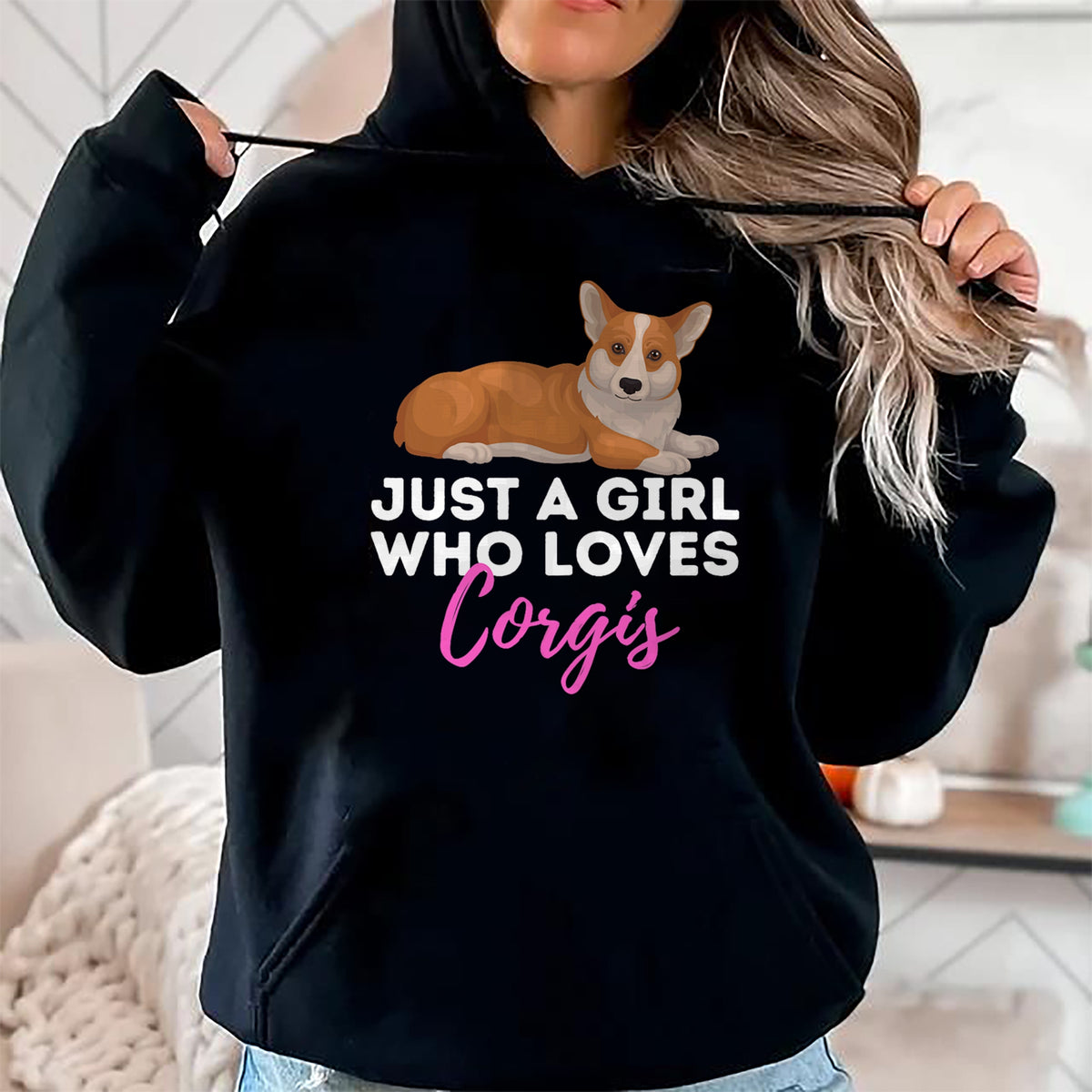 Dog Love Shirt, Dog Lover Gift T-Shirt/Hoodie/Sweatshirt HLT00 - Just A Girl Who Loves Corgis - Welsh Corgi Owner Dog Lover T-Shirt