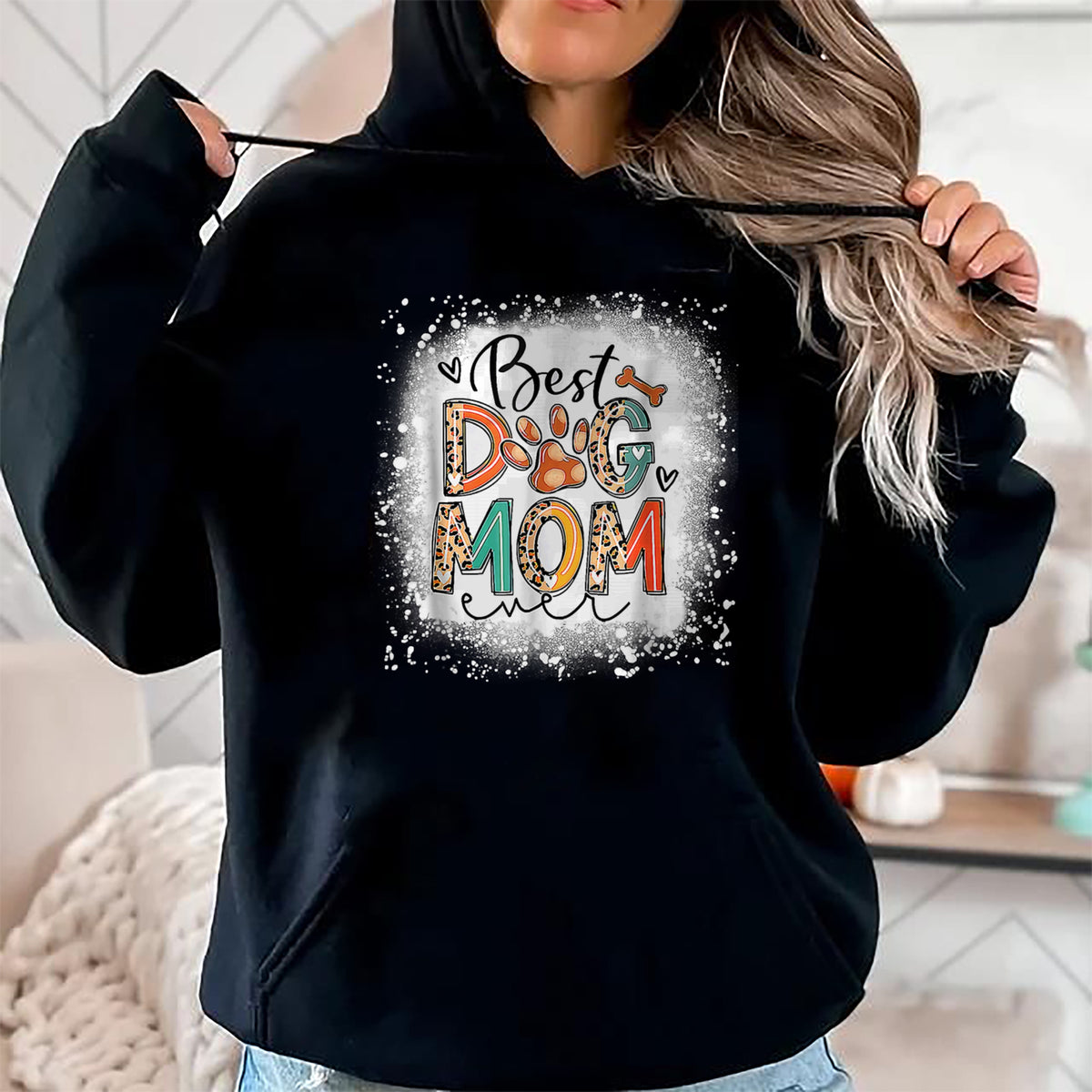 Dog Love Shirt, Dog Lover Gift T-Shirt/Hoodie/Sweatshirt HLT00 - Best Dog Mom Ever Bleached Mother_s Day Dog Mommy Girl T-Shirt