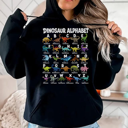 Best Dinosaur Lover Shirt, Funny Dinosaur UnisexT-Shirt/Hoodie/Sweatshirt HLT00 - Dinosaurs Alphabet Funny ABC Dino Identification Boys Girls T-Shirt