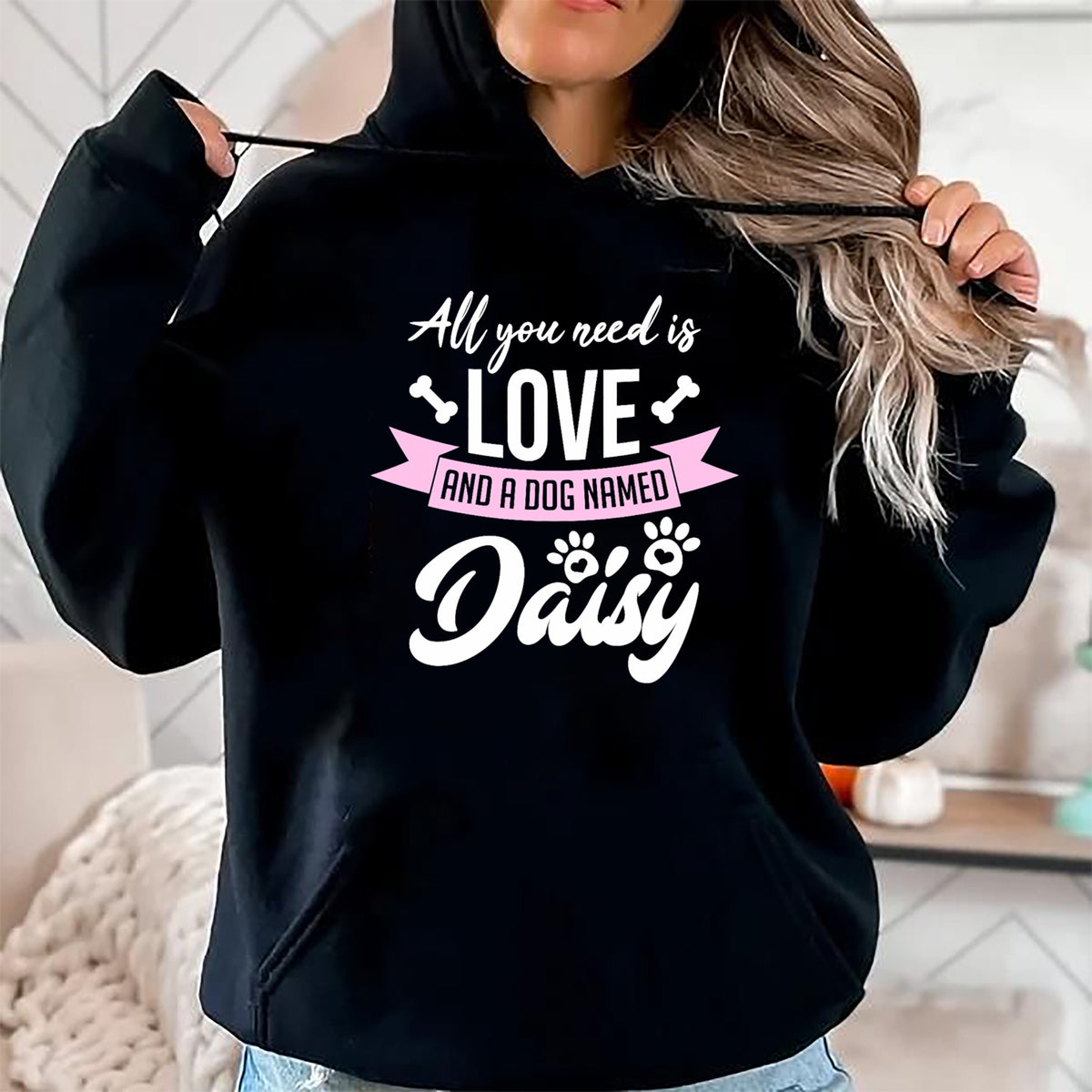 Dog Love Shirt, Dog Lover Gift T-Shirt/Hoodie/Sweatshirt HLT00 - All You Need Is Love And A Dog Named Daisy Owner T-Shirt