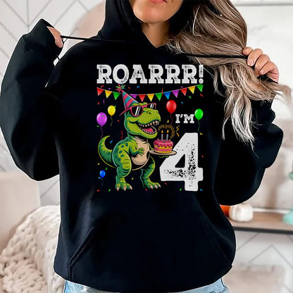 Best Dinosaur Lover Shirt, Funny Dinosaur UnisexT-Shirt/Hoodie/Sweatshirt HLT00 - 4th Birthday 4 Year Old Boys Girls Roar Im Dinosaur T-Shirt