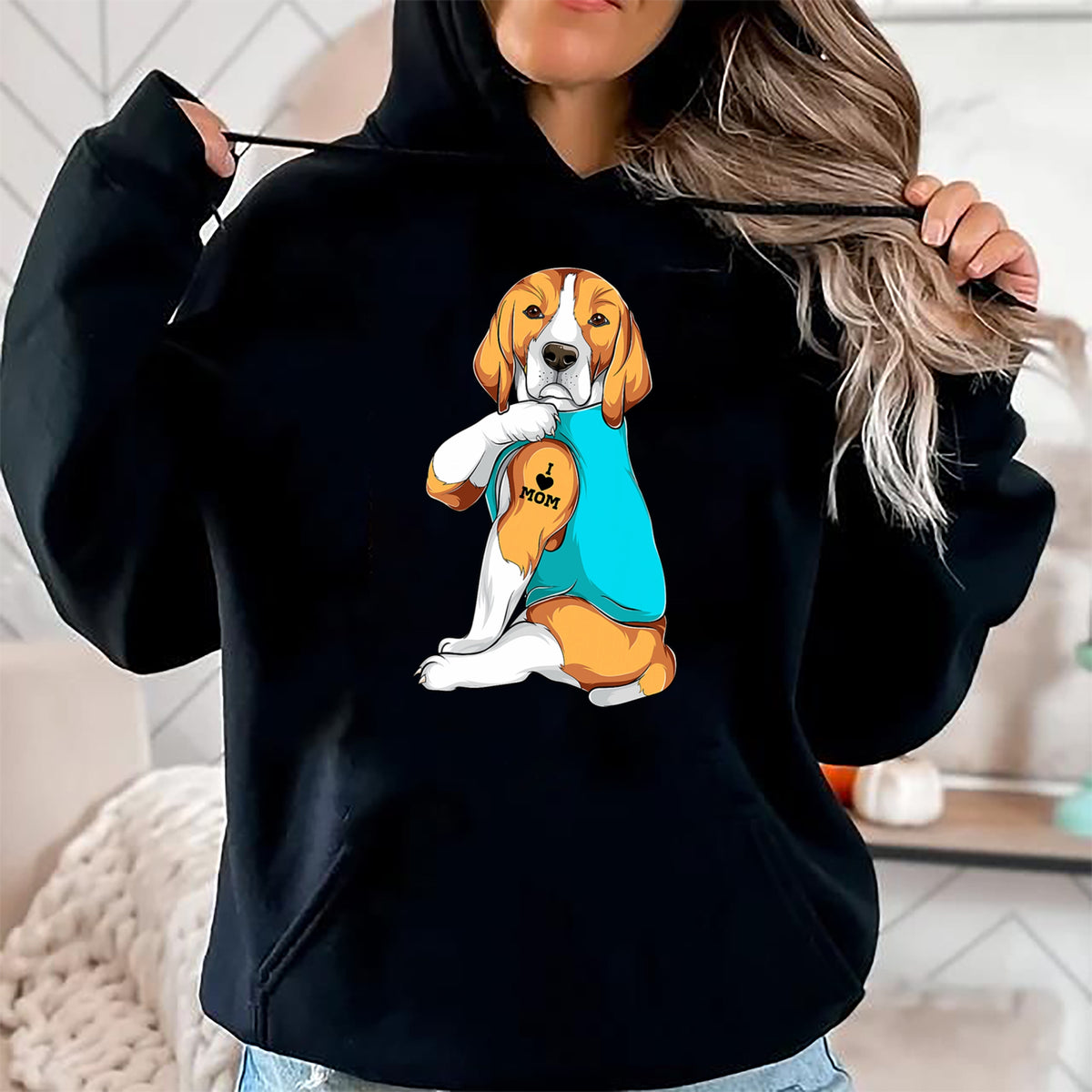 Dog Love Shirt, Dog Lover Gift T-Shirt/Hoodie/Sweatshirt HLT00 - Beagle I Love Mom Apparel, Dog Mom Gifts Womens T-Shirt
