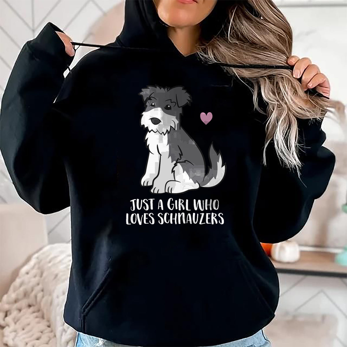 Dog Love Shirt, Dog Lover Gift T-Shirt/Hoodie/Sweatshirt HLT00 - Funny Schnauzer Dog Girl Just a Girl Who Loves Schnauzers T-Shirt