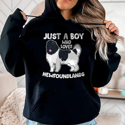 Dog Love Shirt, Dog Lover Gift T-Shirt/Hoodie/Sweatshirt HLT00 - Just a Boy Who Loves Newfoundland Dogs T-Shirt