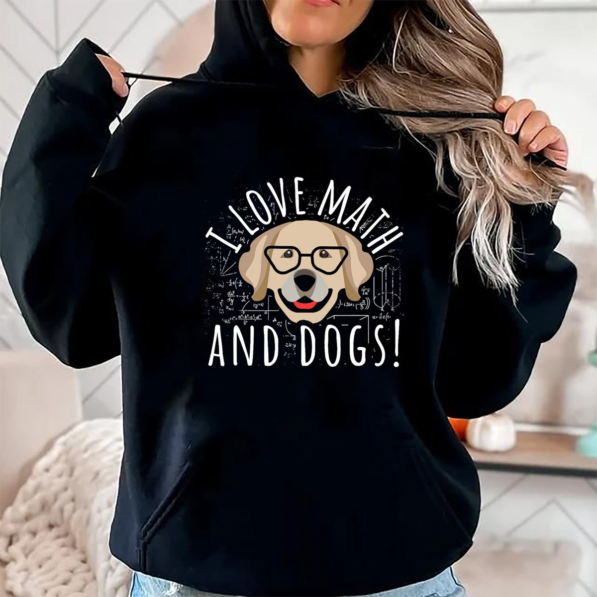 Dog Love Shirt, Dog Lover Gift T-Shirt/Hoodie/Sweatshirt HLT00 - I Love Math And Dogs Algebra Brown Dog Teacher Student Gift T-Shirt
