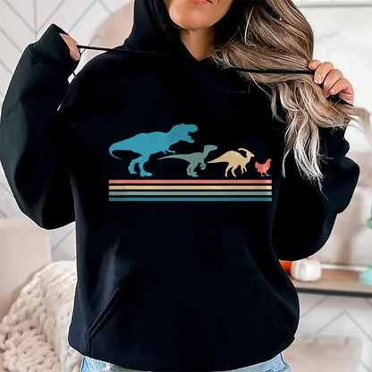 Best Dinosaur Lover Shirt, Funny Dinosaur UnisexT-Shirt/Hoodie/Sweatshirt HLT00 - Funny Vintage Dinosaur Evolution T-Rex Velociraptor Chicken T-Shirt