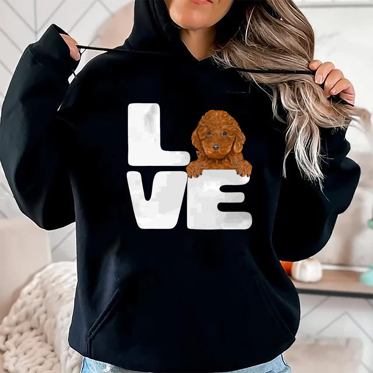 Dog Love Shirt, Dog Lover Gift T-Shirt/Hoodie/Sweatshirt HLT00 - I Love My Brown Poodle Dog Lover T-Shirt