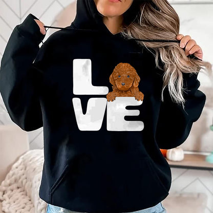 Dog Love Shirt, Dog Lover Gift T-Shirt/Hoodie/Sweatshirt HLT00 - I Love My Brown Poodle Dog Lover T-Shirt