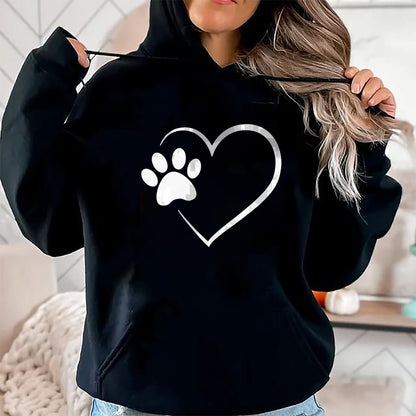 Dog Love Shirt, Dog Lover Gift T-Shirt/Hoodie/Sweatshirt HLT00 - Dog Paw Heart - Dog Lover Gift for Dog Moms T-Shirt