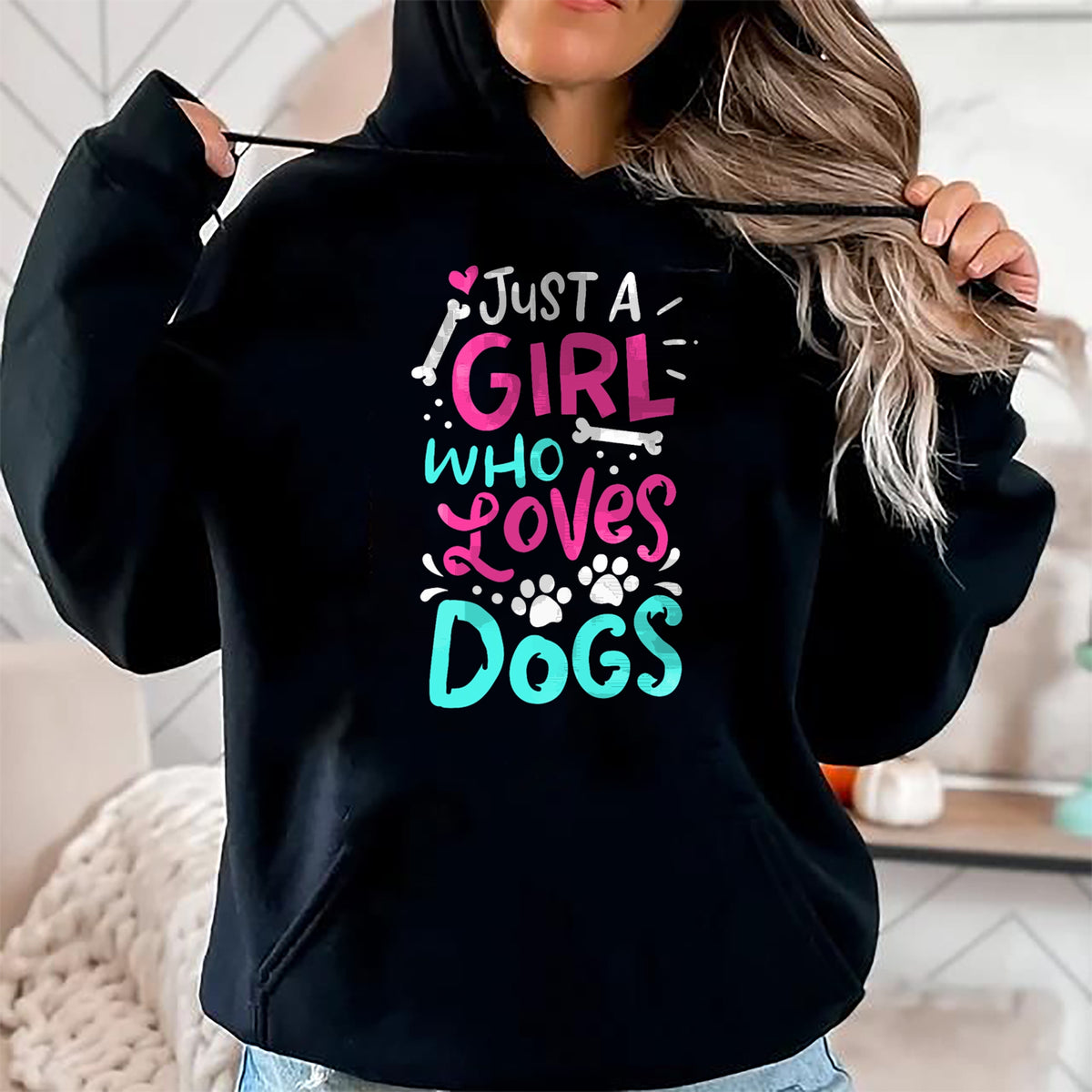 Dog Love Shirt, Dog Lover Gift T-Shirt/Hoodie/Sweatshirt HLT00 - Just a Girl Who Loves Dogs Funny Dog School Dog Trainer T-Shirt