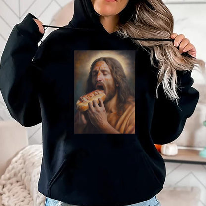 Dog Love Shirt, Dog Lover Gift T-Shirt/Hoodie/Sweatshirt HLT00 - Jesus loves hot dogs T-Shirt