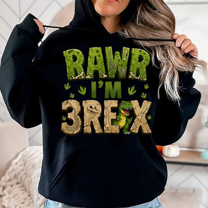 Best Dinosaur Lover Shirt, Funny Dinosaur UnisexT-Shirt/Hoodie/Sweatshirt HLT00 - 3 Year Old Dinosaur Birthday Boys Rawn Im 3-Rex T-Shirt