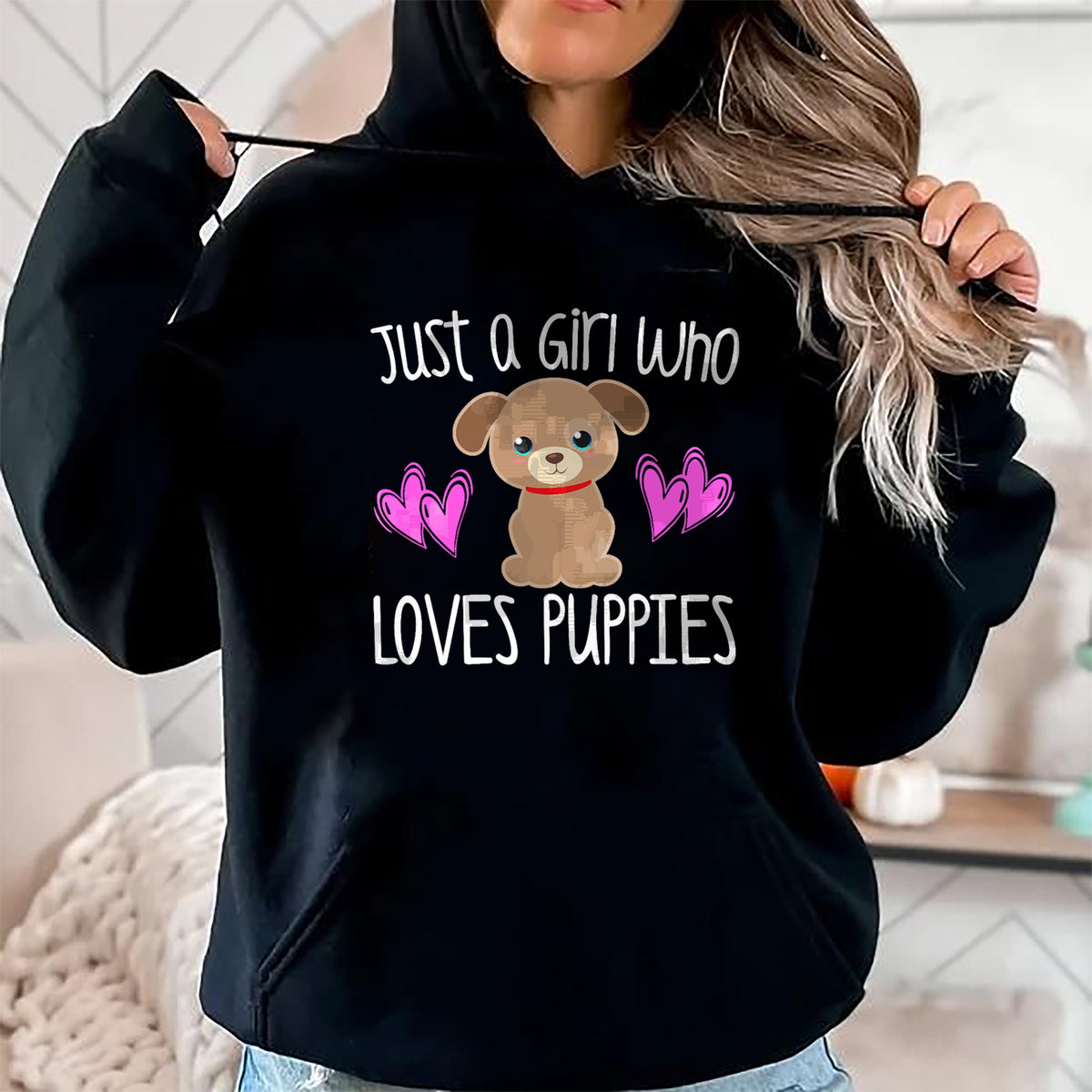 Dog Love Shirt, Dog Lover Gift T-Shirt/Hoodie/Sweatshirt HLT00 - JUST A GIRL WHO LOVES PUPPIES Cute Puppy Dog Toddler Kids T-Shirt