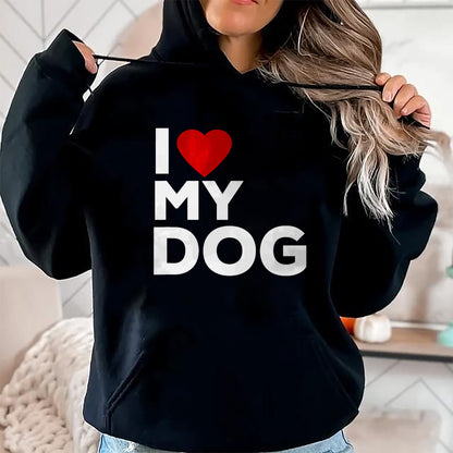 Dog Love Shirt, Dog Lover Gift T-Shirt/Hoodie/Sweatshirt HLT00 - I Love My Dog Tshirt for Dog Lovers with Heart T-Shirt