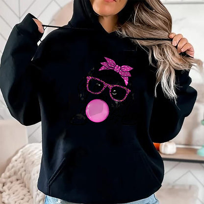 Dog Love Shirt, Dog Lover Gift T-Shirt/Hoodie/Sweatshirt HLT00 - Cavapoo dog mom with bubble gum bandana glasses T-Shirt