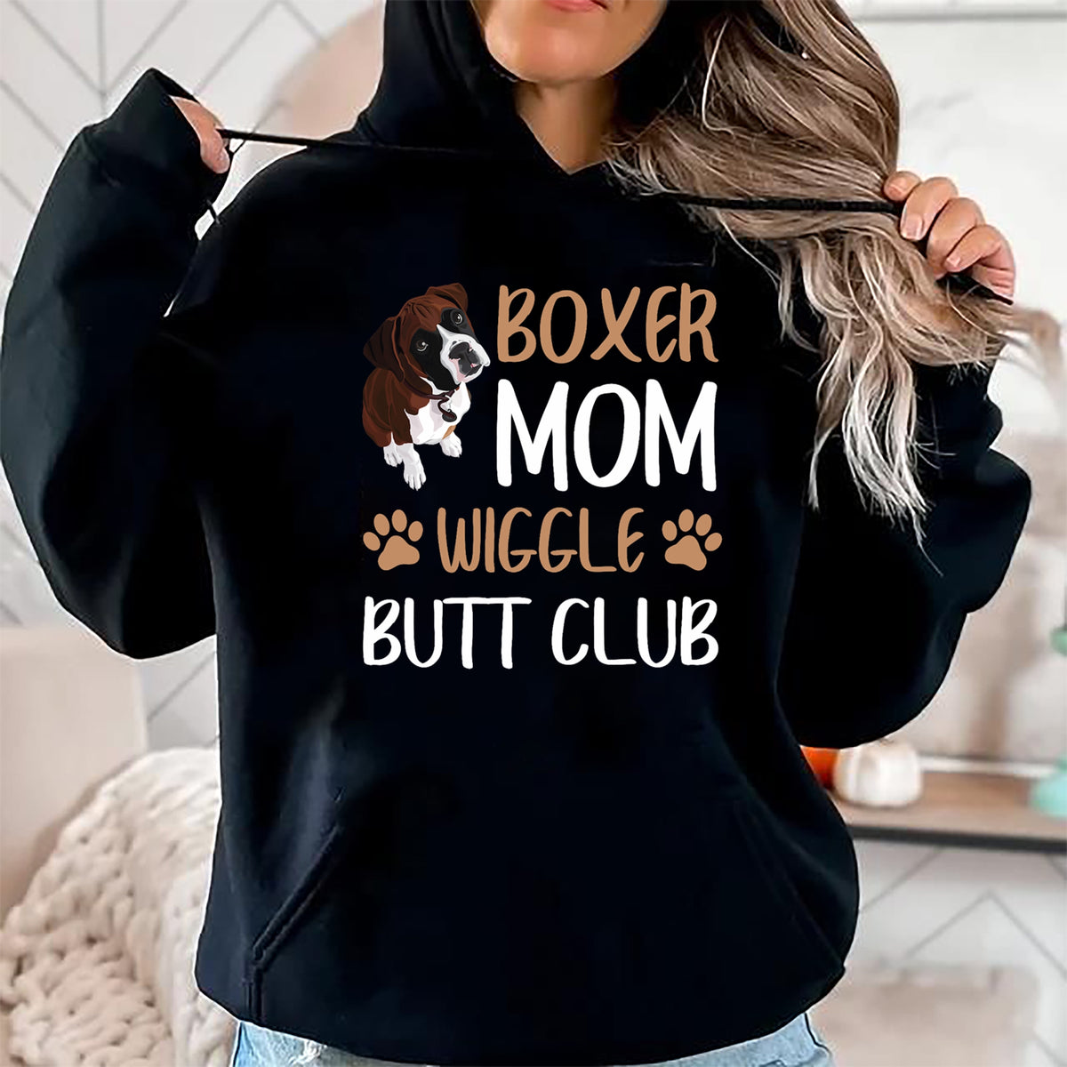 Dog Love Shirt, Dog Lover Gift T-Shirt/Hoodie/Sweatshirt HLT00 -Boxer Mom Wiggle Butt Club Dog Lover T-Shirt