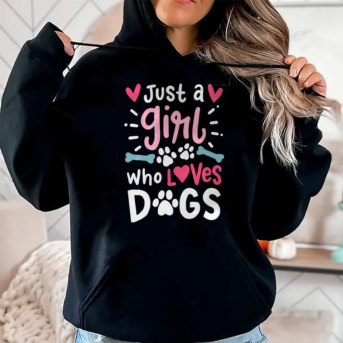 Dog Love Shirt, Dog Lover Gift T-Shirt/Hoodie/Sweatshirt HLT00 - Just a Girl Who Loves Dogs Funny Gift for Dog Lovers T-Shirt