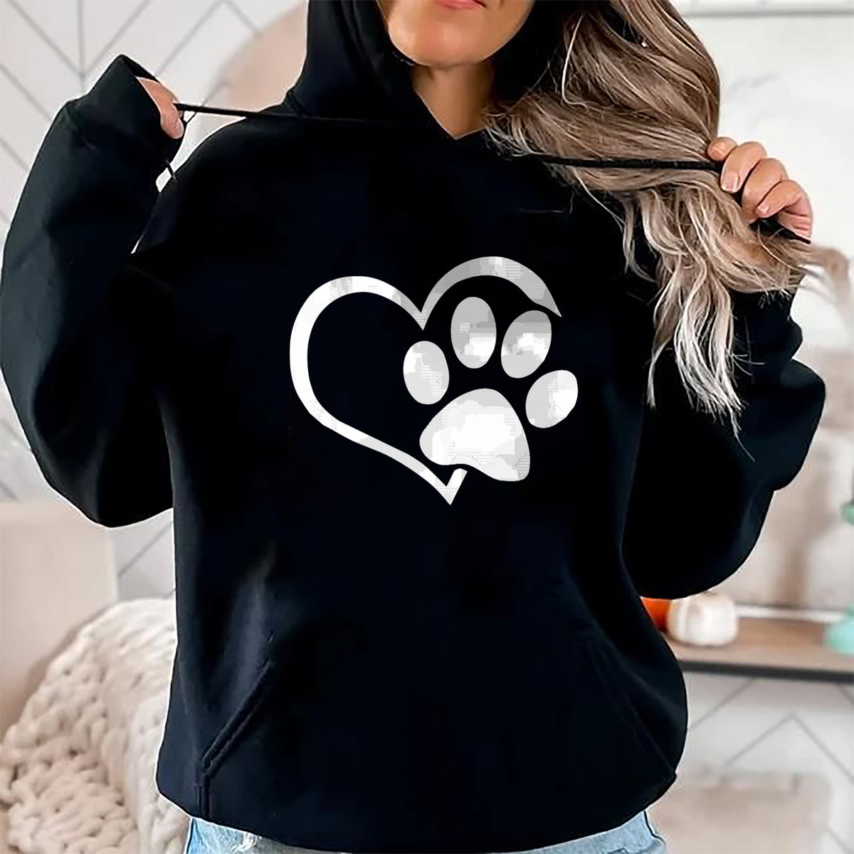 Dog Love Shirt, Dog Lover Gift T-Shirt/Hoodie/Sweatshirt HLT00 - Dog Dad Mom Puppy Shirt Love Dogs Paw Print Heart Women Men T-Shirt
