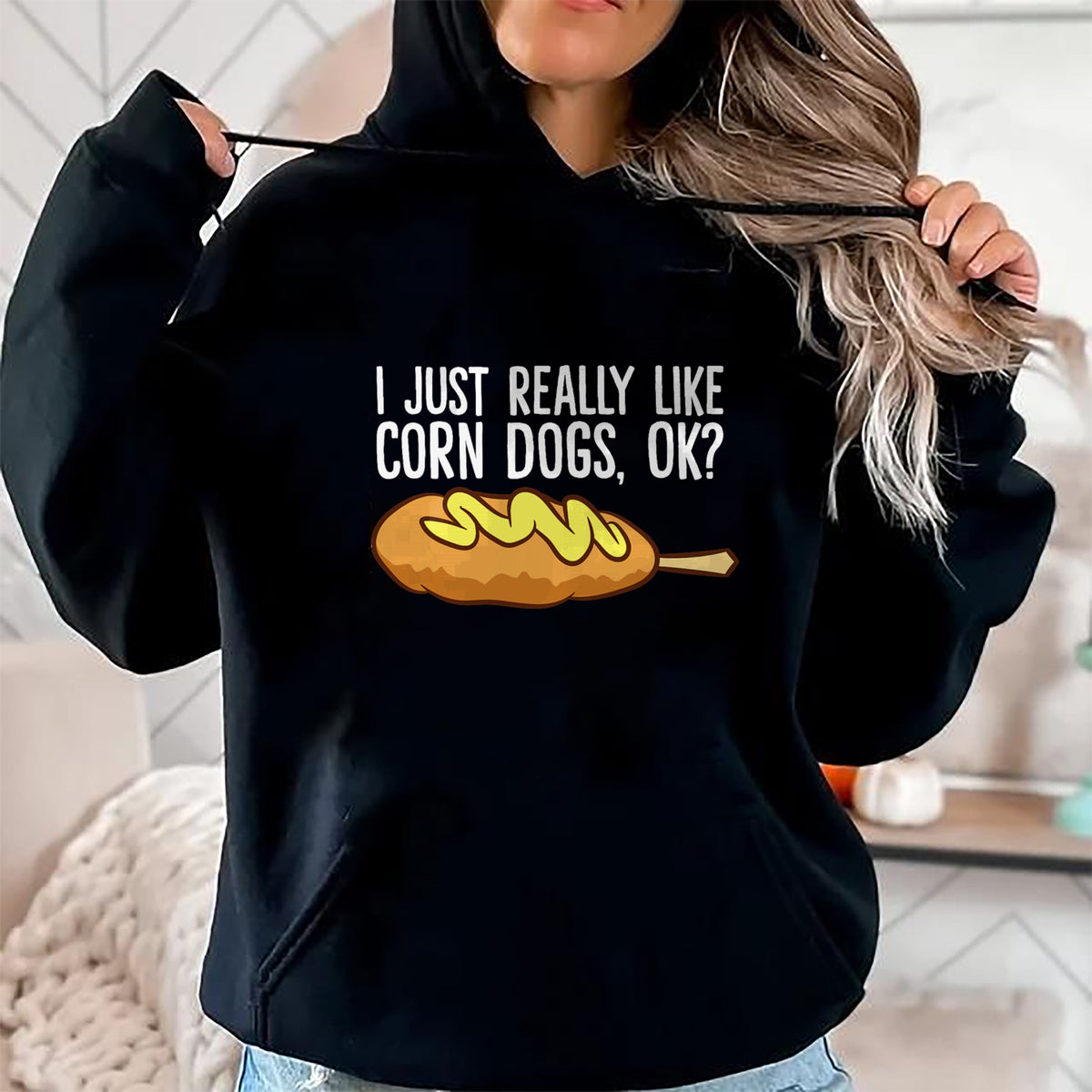 Dog Love Shirt, Dog Lover Gift T-Shirt/Hoodie/Sweatshirt HLT00 - I Just Really Like Corn Dogs, Ok Love Corndogs T-Shirt