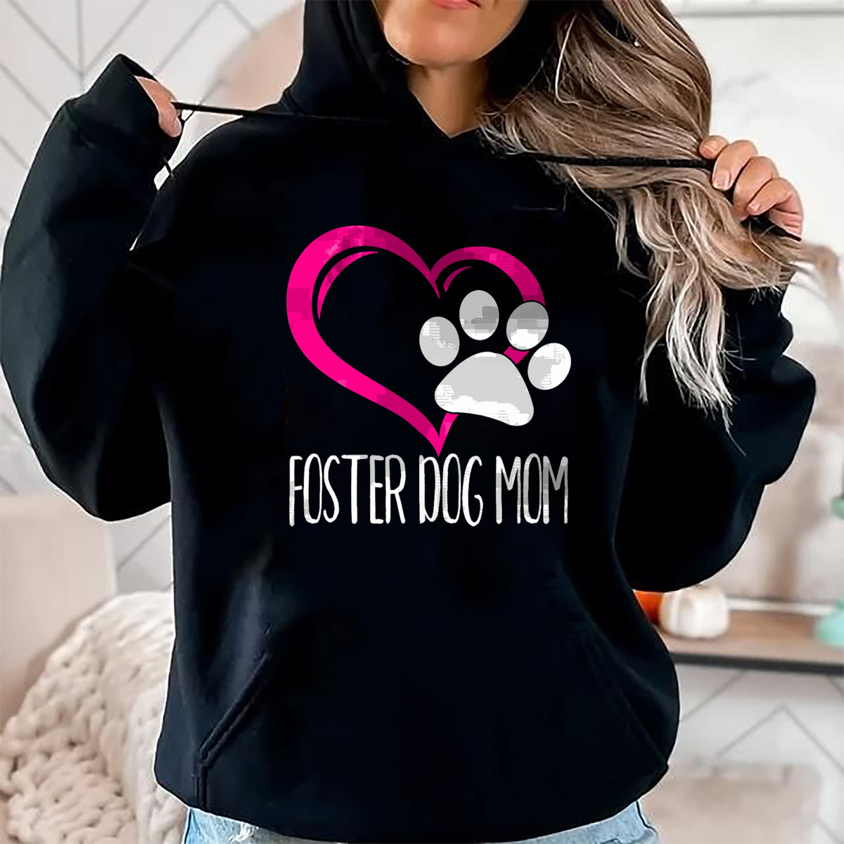 Dog Love Shirt, Dog Lover Gift T-Shirt/Hoodie/Sweatshirt HLT00 - Foster Dog Mom Shirt Cute Dog Paw Heart T-Shirt