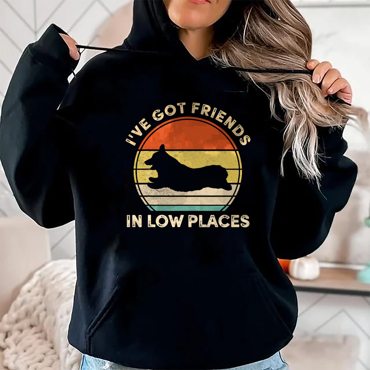 Dog Love Shirt, Dog Lover Gift T-Shirt/Hoodie/Sweatshirt HLT00 - I_ve Got Friends In Low Places Funny Welsh Corgi Dog Lover T-Shirt