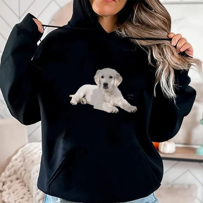 Dog Love Shirt, Dog Lover Gift T-Shirt/Hoodie/Sweatshirt HLT00 - White Labrador Retriever Shirt Yellow Love Lab Mom Dog Dad T-Shirt