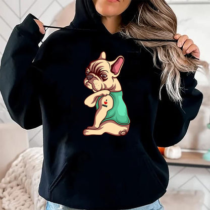 Dog Love Shirt, Dog Lover Gift T-Shirt/Hoodie/Sweatshirt HLT00 - French Bulldog Dog I Love Mom Tattoo Lover funny Gift T-Shirt