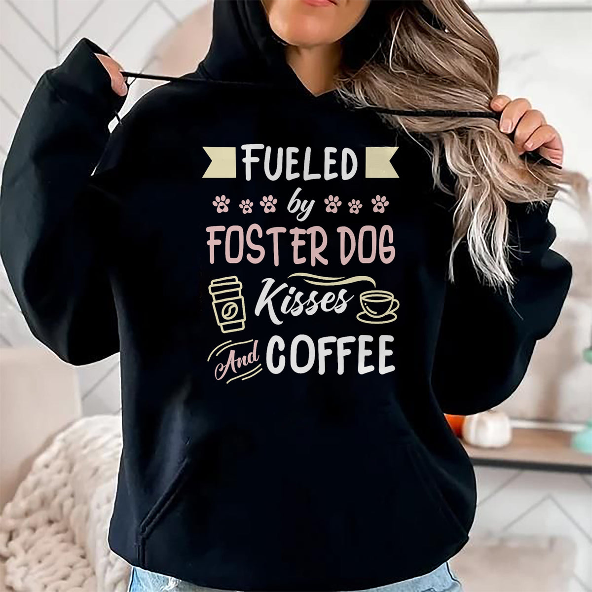 Dog Love Shirt, Dog Lover Gift T-Shirt/Hoodie/Sweatshirt HLT00 - Foster Dog Mom Coffee Lover T-Shirt