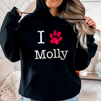 Dog Love Shirt, Dog Lover Gift T-Shirt/Hoodie/Sweatshirt HLT00 - I Love Molly Dog Name T-Shirt Gift Shirt T-Shirt