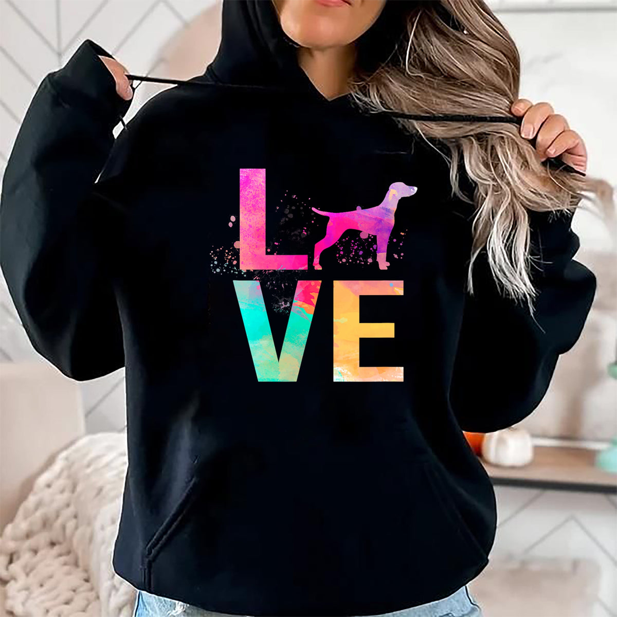 Dog Love Shirt, Dog Lover Gift T-Shirt/Hoodie/Sweatshirt HLT00 - Colorful Vizsla Dog Mom Gifts Vizsla T-Shirt
