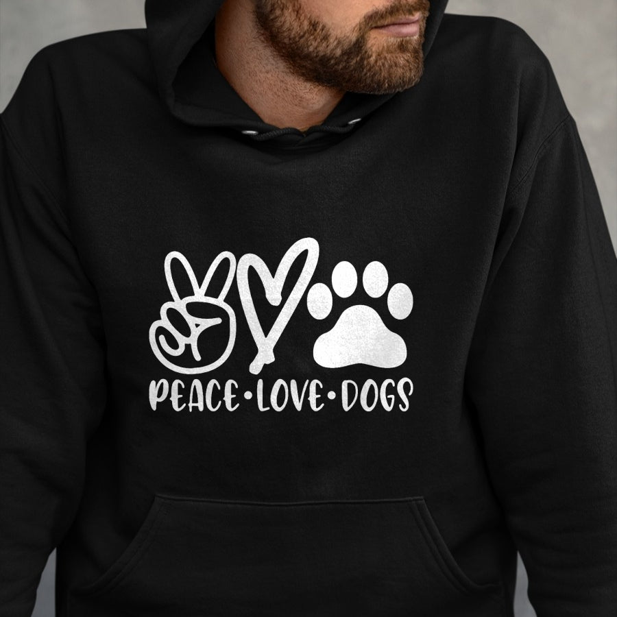 Dog Love Shirt, Dog Lover Gift T-Shirt/Hoodie/Sweatshirt HLT00 - Retro Vintage Peace Love Dog Tshirt Funny Dog Lover Gifts T-Shirt