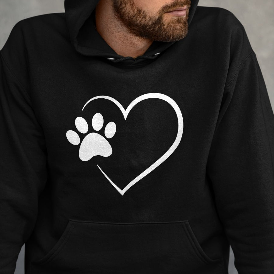 Dog Love Shirt, Dog Lover Gift T-Shirt/Hoodie/Sweatshirt HLT00 - Dog Paw Heart - Dog Lover Gift for Dog Moms T-Shirt