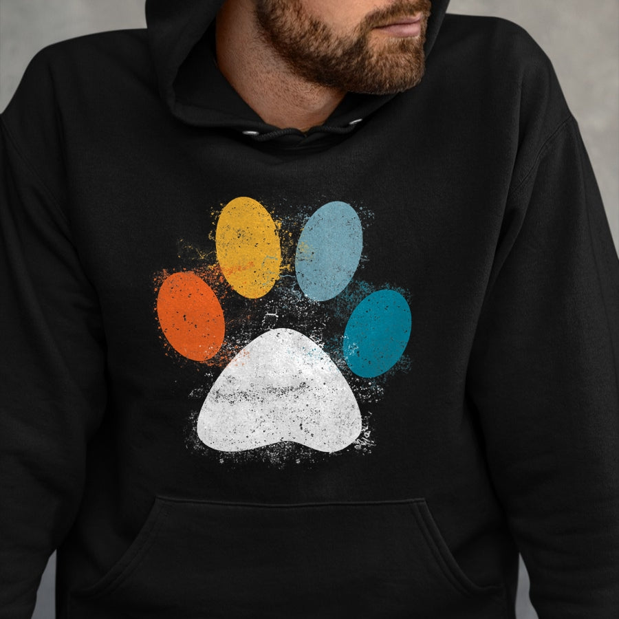 Dog Love Shirt, Dog Lover Gift T-Shirt/Hoodie/Sweatshirt HLT00 - Vintage Dog T-Shirt Puppy Dog Paw Print Dog Love Pet Paw T-Shirt